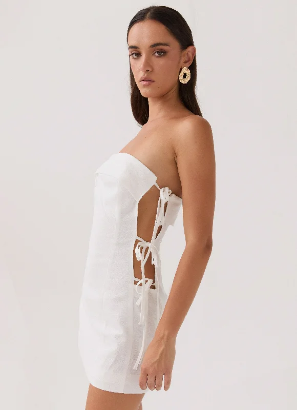 Aura Tie Tube Dress - White Tunics Timeless classic