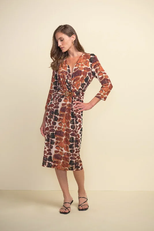 Joseph Ribkoff Buckle Detail, Giraffe Print Dress Tunics Exclusive limited