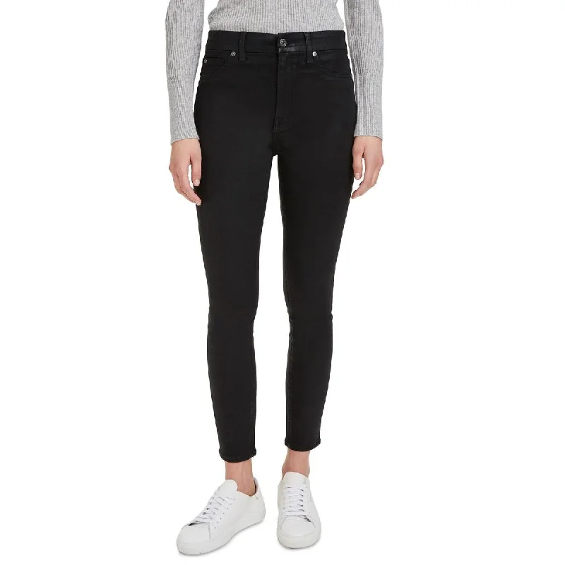 7 For All Mankind Womens Skinny Cropped Ankle Pants Trendy Wide-Legged Trousers