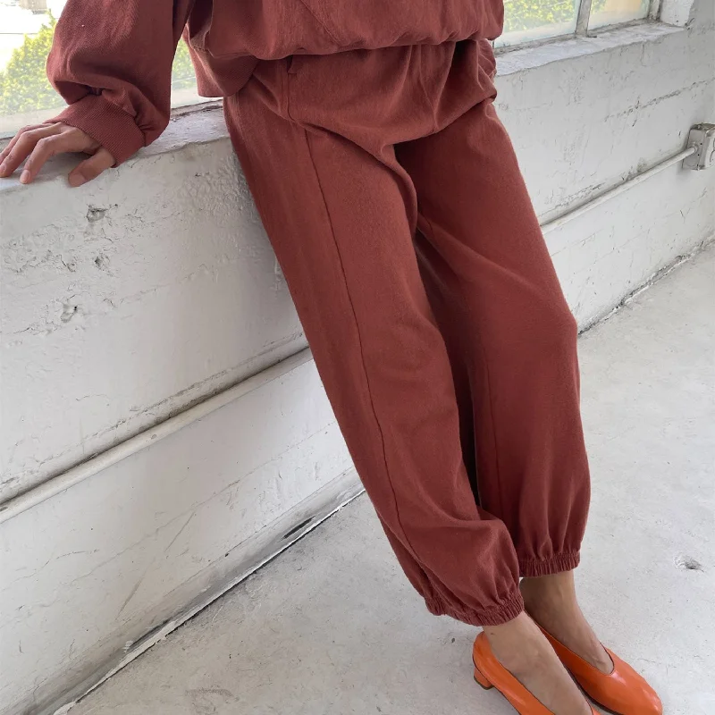 Womens Cotton Balloon Pants - Brick Fashionable Jogger Pants