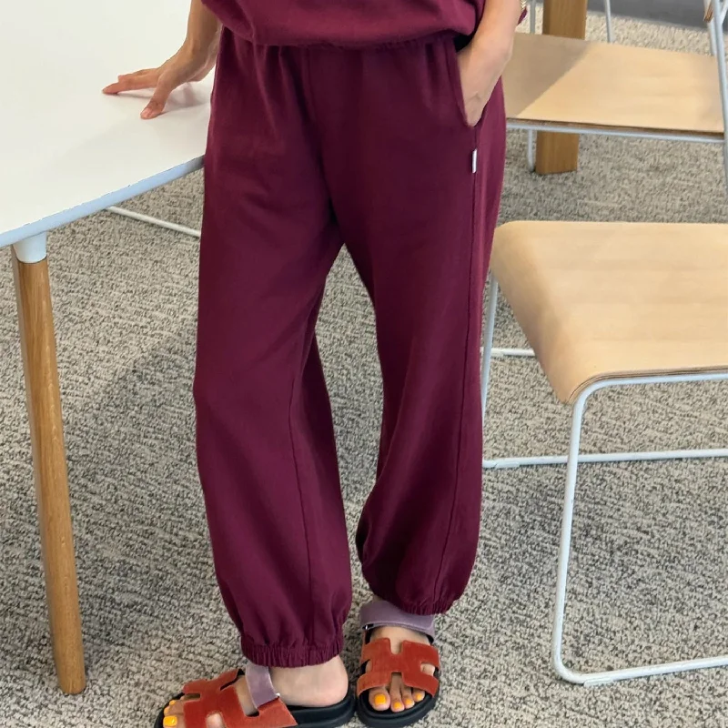 Womens Cotton Balloon pants - Cabernet Relaxed Fit Trousers