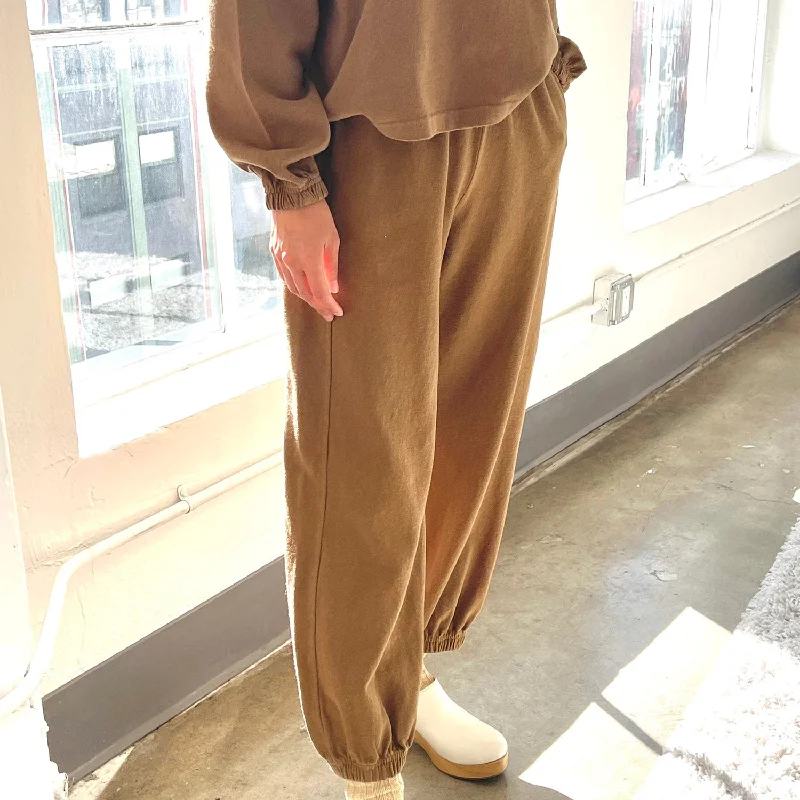 Womens Cotton Balloon Pants - Tobacco Chic Slim Fit Pants