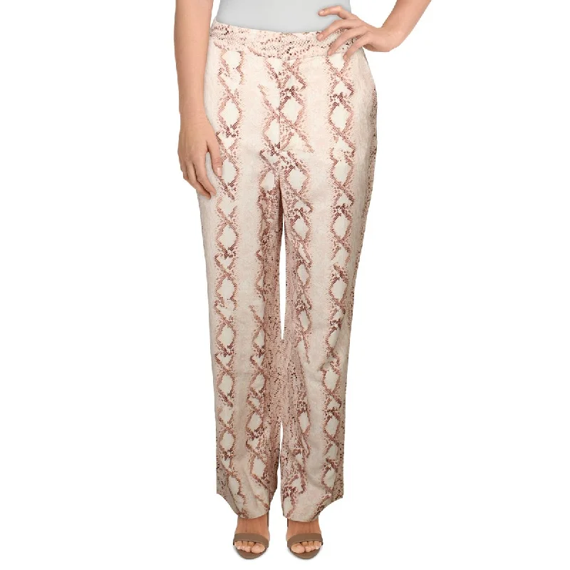 Significant Other Womens Flare Snake Wide Leg Pants Formal Slim Pants