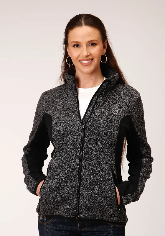 WOMENS MELANGE CHARCOAL GREY TECH JACKET