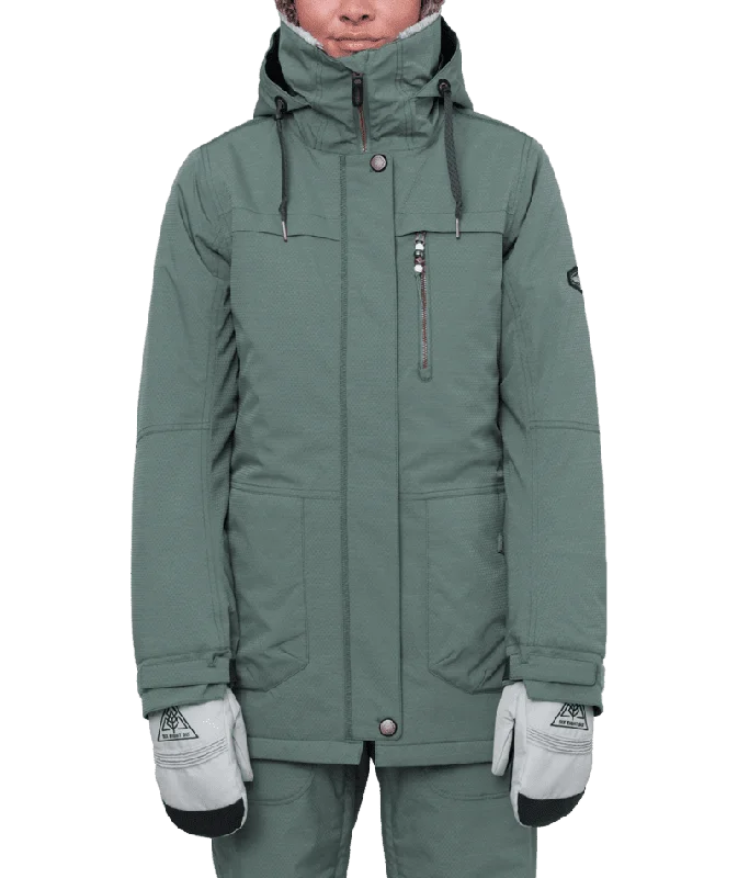 686 Women's Spirit Insulated Snowboard Jacket Cypress Green Jacquard 2024