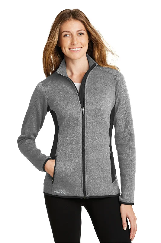 Eddie Bauer Womens Full Zip Fleece Jacket - Heather Grey