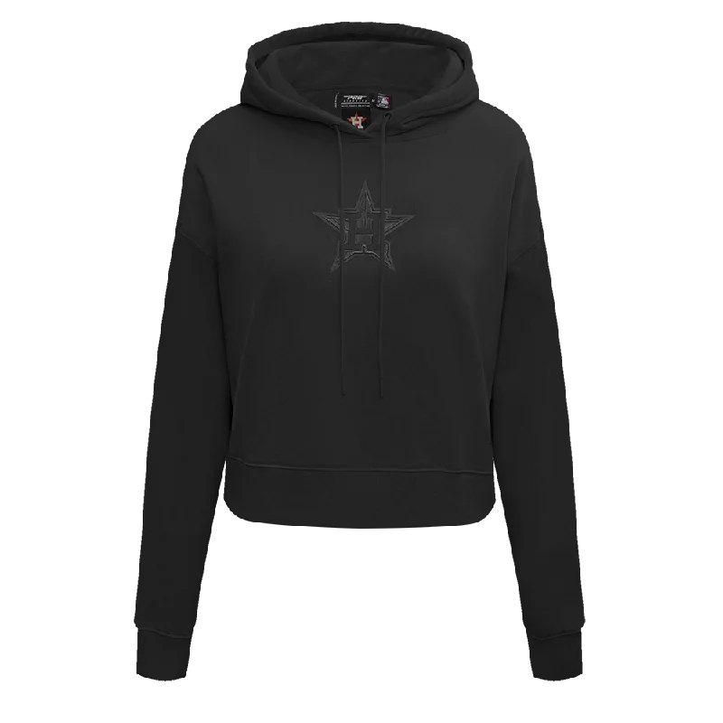 MLB HOUSTON ASTROS NEUTRAL WOMEN'S CROPPED PO HOODIE (BLACK)