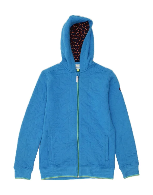 TED BAKER Boys Zip Hoodie Sweater 13-14 Years Blue Cotton