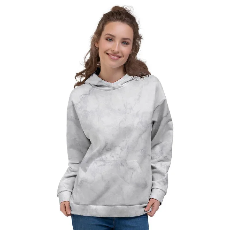 White Marble Women's Hoodie